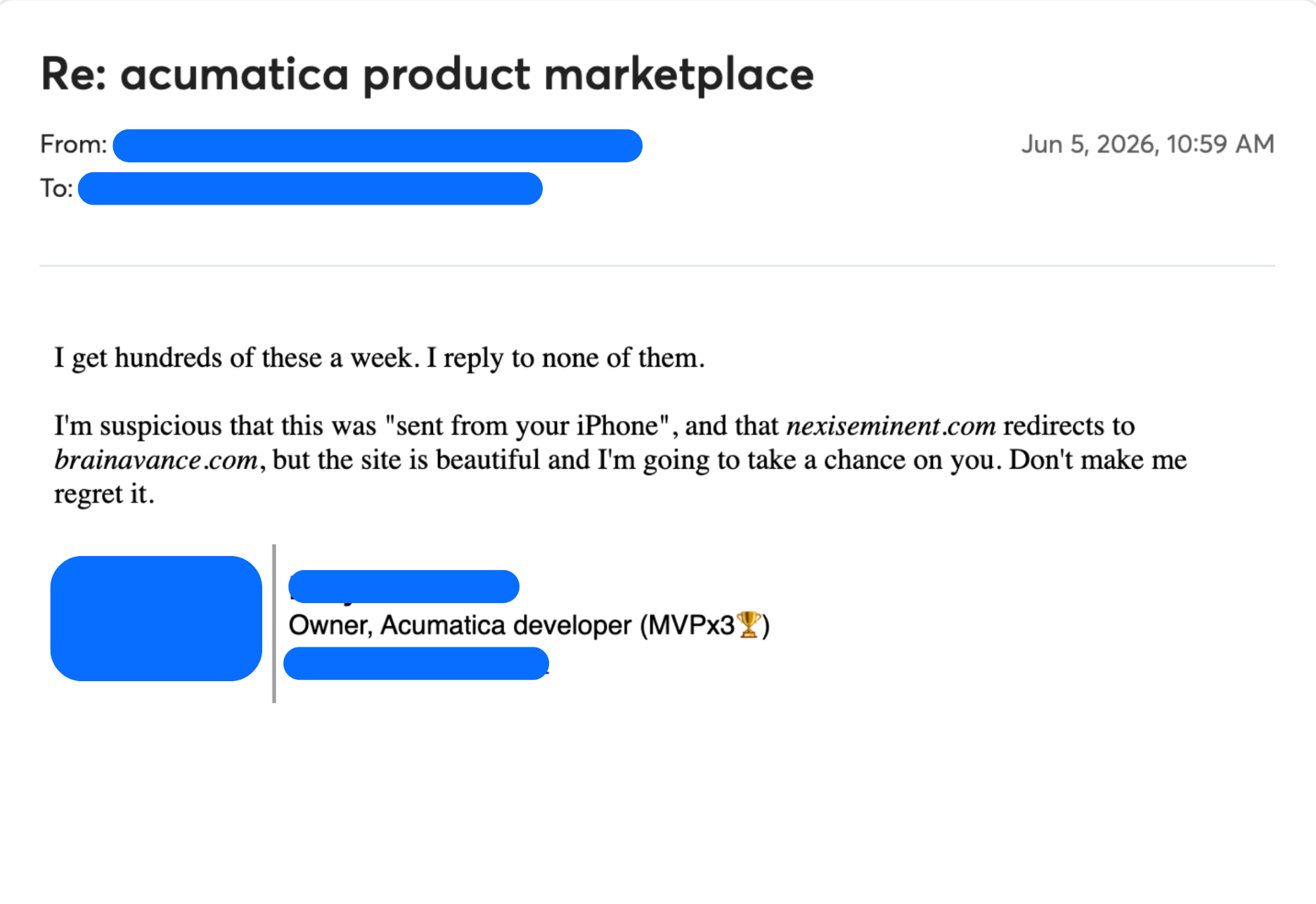 Email reply