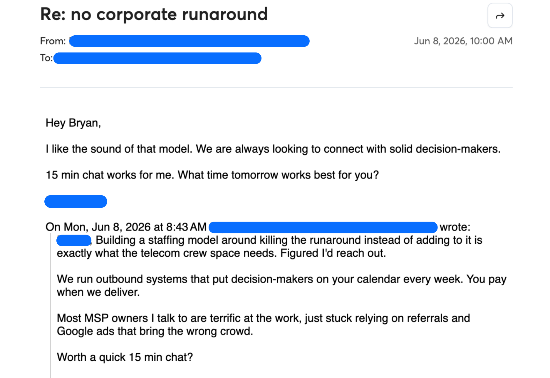 Email reply